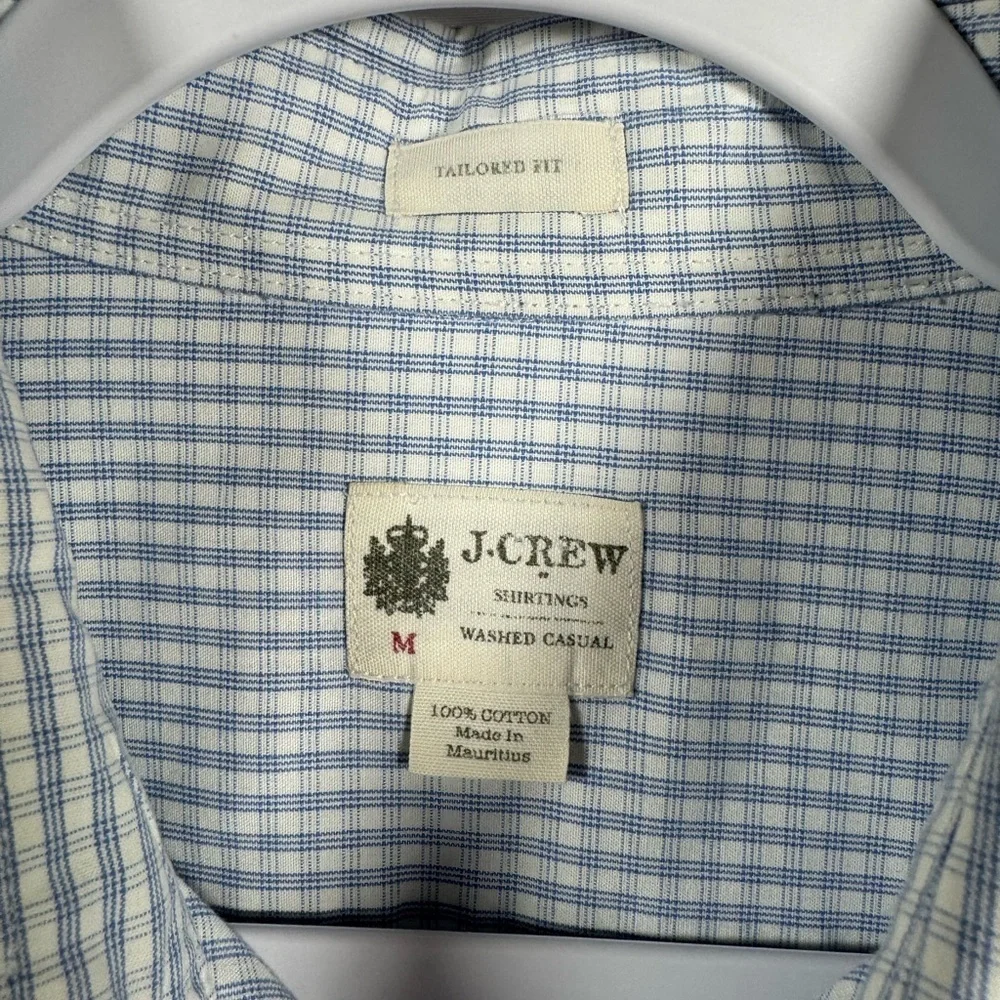 J. Crew Long Sleeve Button Up Shirt Blue & White L